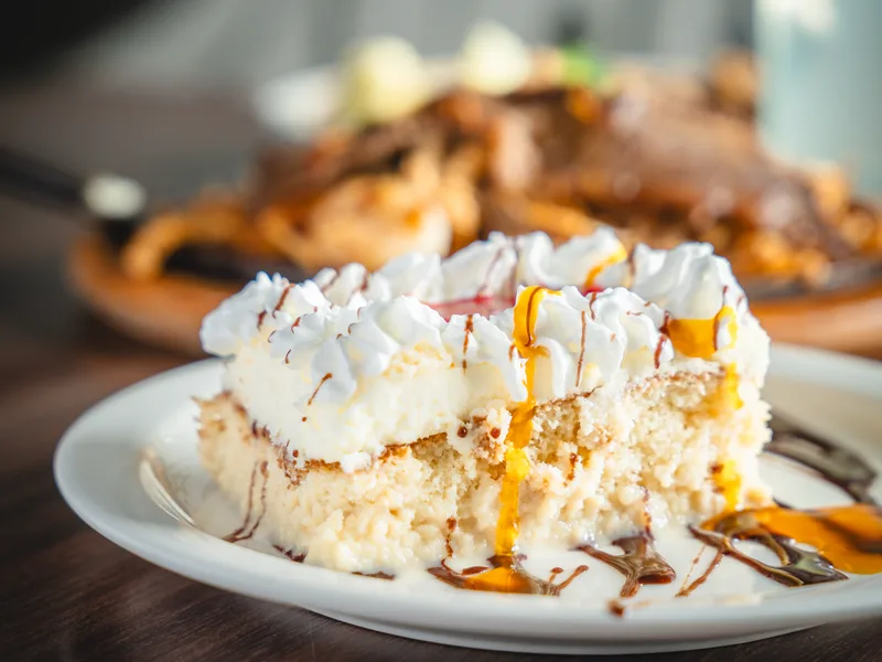 Tres Leches Cake at Camino Real Cedar Glades